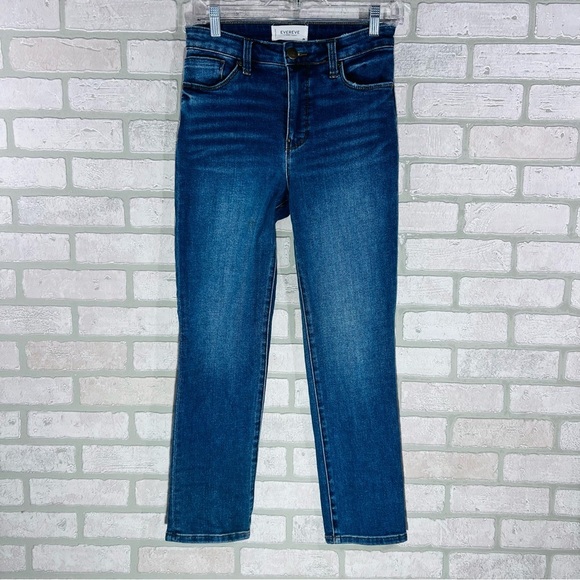 Evereve The Ever Straight High Rise Composed Wash Jeans Size 26 - Picture 3 of 11